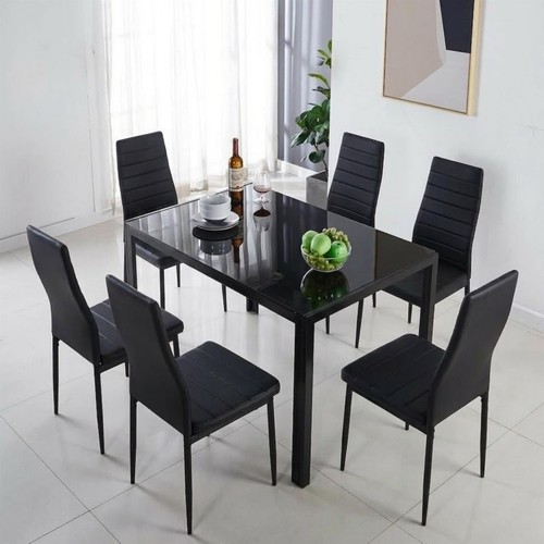 Black dining table and faux - dining,
