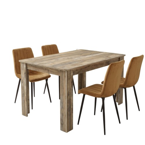 Dining set with rustic wood - dining,