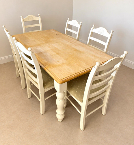 Solid wooden dining table - wooden, 6