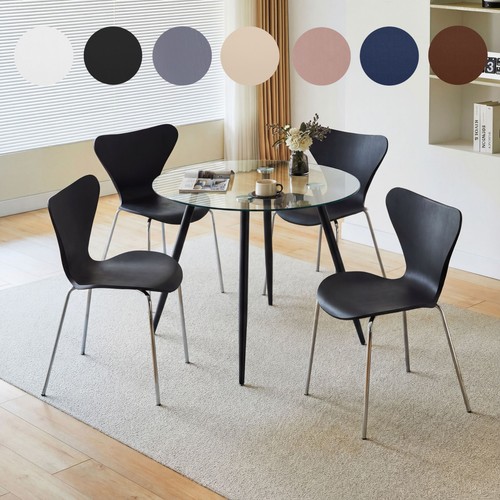 Round dining table and chair - table, 4