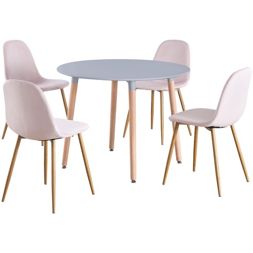 Round seat grey dinner table - grey,