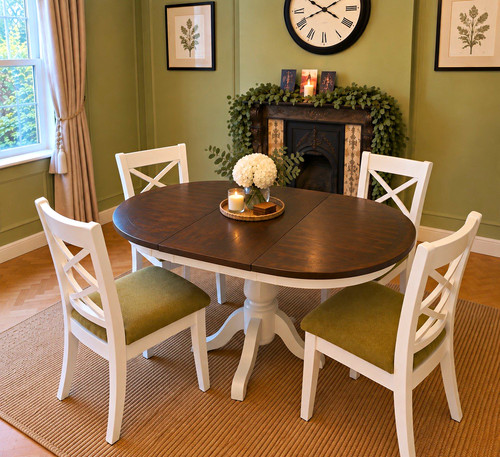 Round extending dining table - dining,