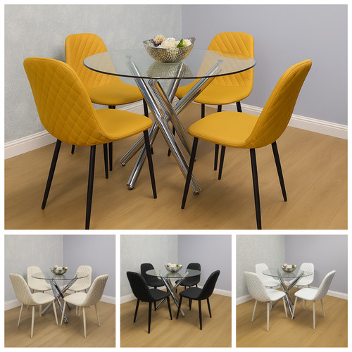 Round glass dining table 4 - dining,
