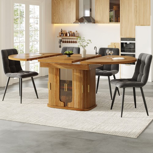 Extendable round oval - oval, dining