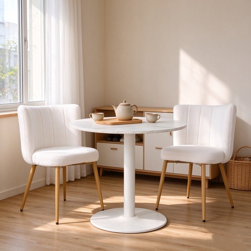Round marble dining - table, 2pcs