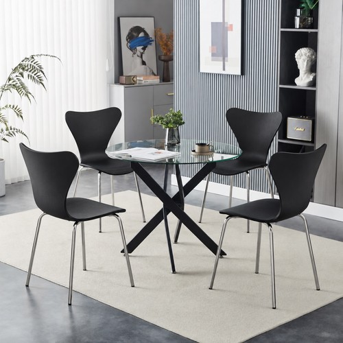 Round glass dining table - dining, and