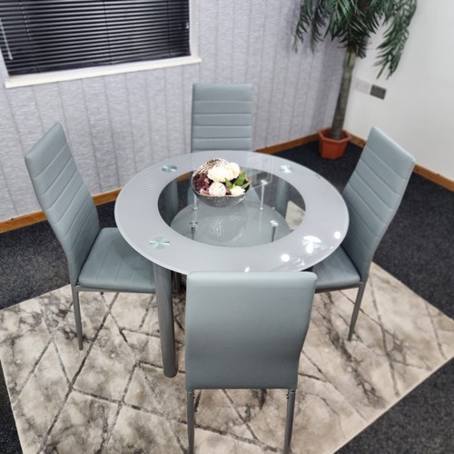 Round glass grey kitchen - round,