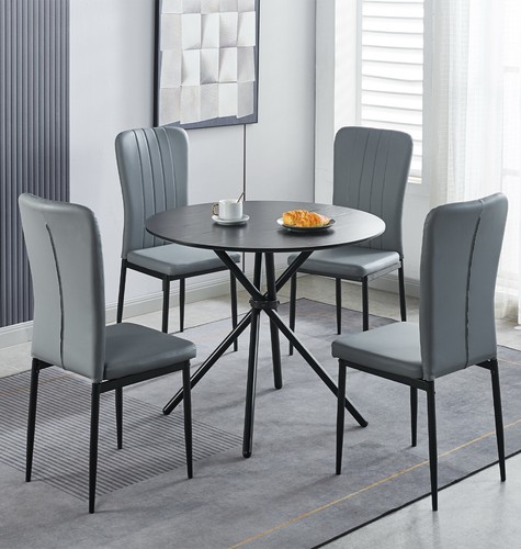 Dining set black - set,, round