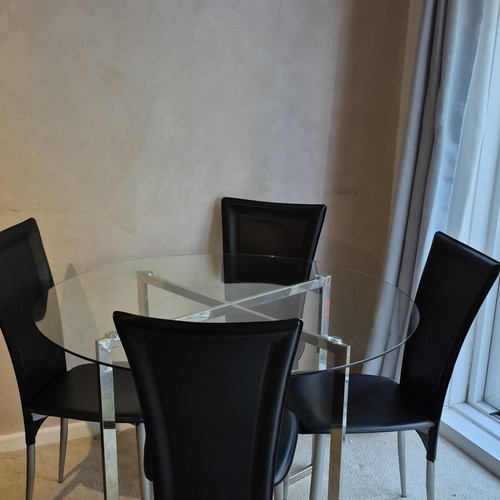 Round clear glass dining - round, table