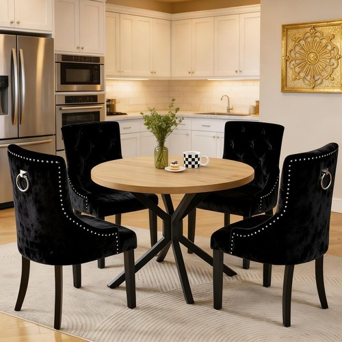 Round dining table and chairs - round,