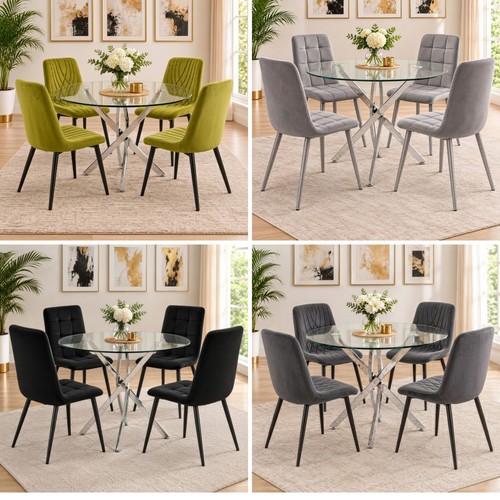 Seater round glass dining - glass,