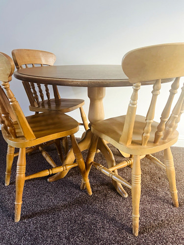 Round wooden dining - wooden,