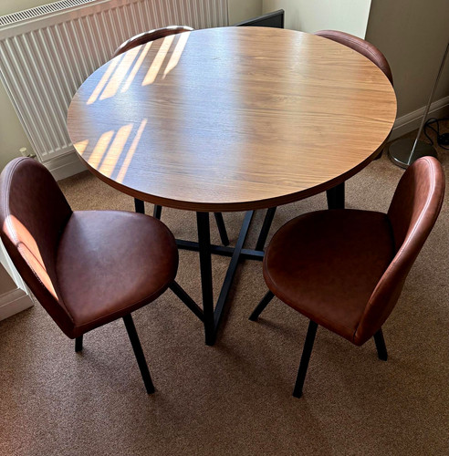 Round medium wood dining - wood, table