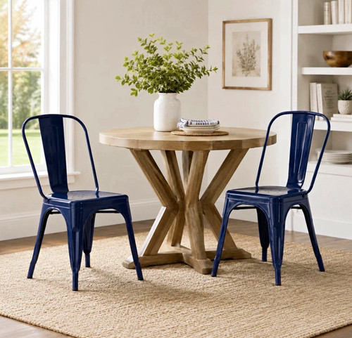 Round dining table set - table, 3-piece