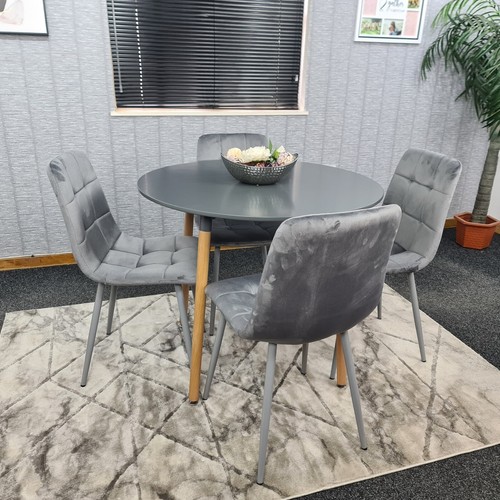 Grey round dining table and - dining,