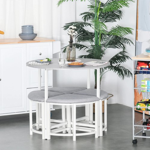 Round dining table set 4stools - table,