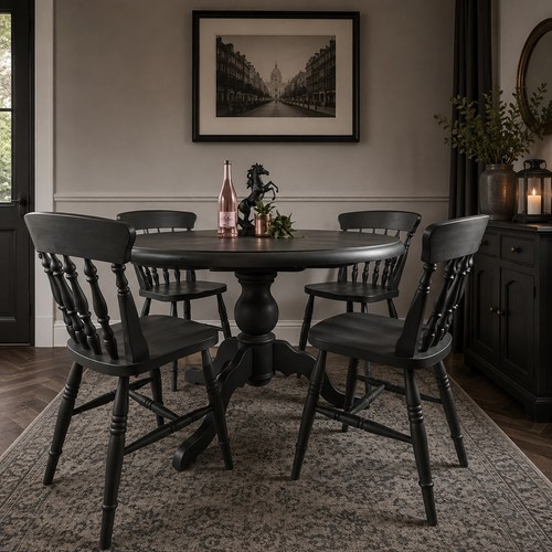 Circular pedestal dining table - dining,