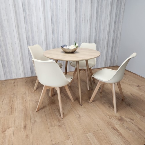 Round oak effect dining - oak,